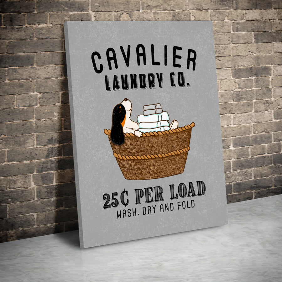 Cavalier King Charles Spaniel Wall Art | Laundry Room Decor Sign | Premium Gallery Wrap Canvas | Funny Dog Mom Gift