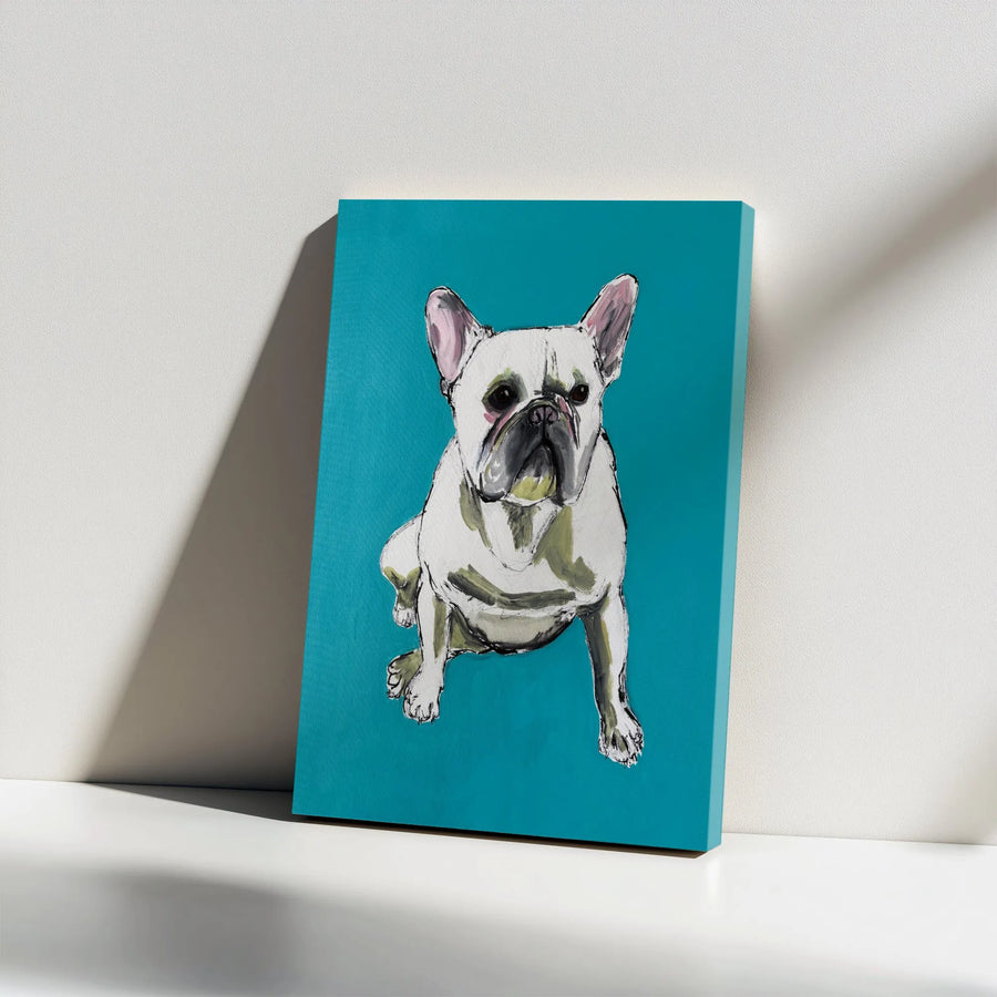 French Bulldog Canvas Wall Art | Modern Frenchie Pop Art Print | Premium Gallery Wrapped Canvas | Gift for French Bulldog Owner