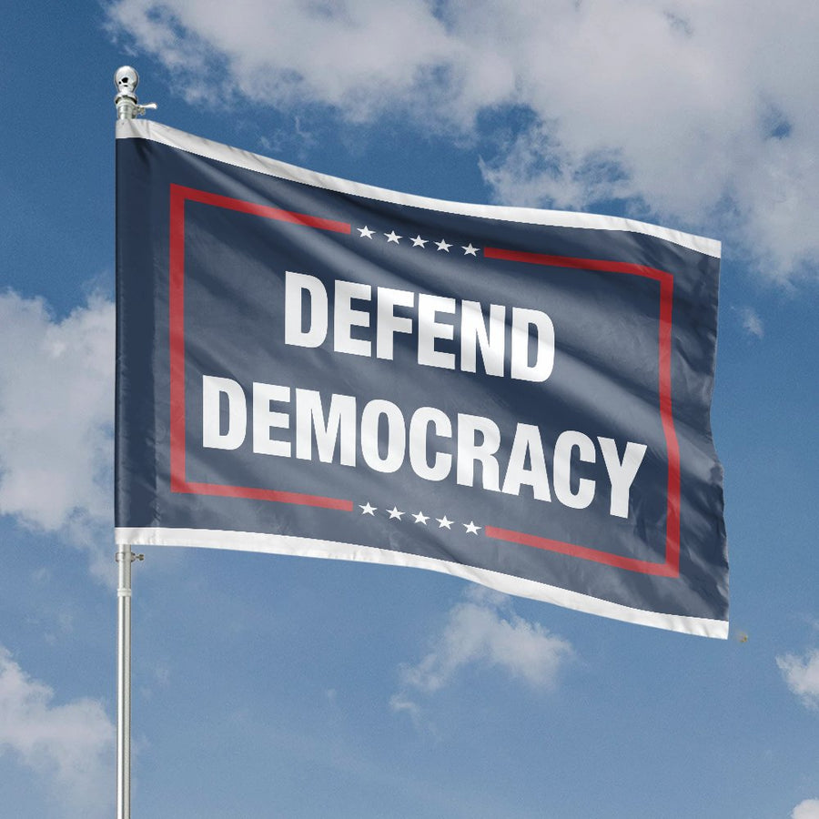 Defend Democracy Flag | Patriotic Yard Decor | Premium UV-Resistant Polyester | Outdoor Garden House Banner Gift