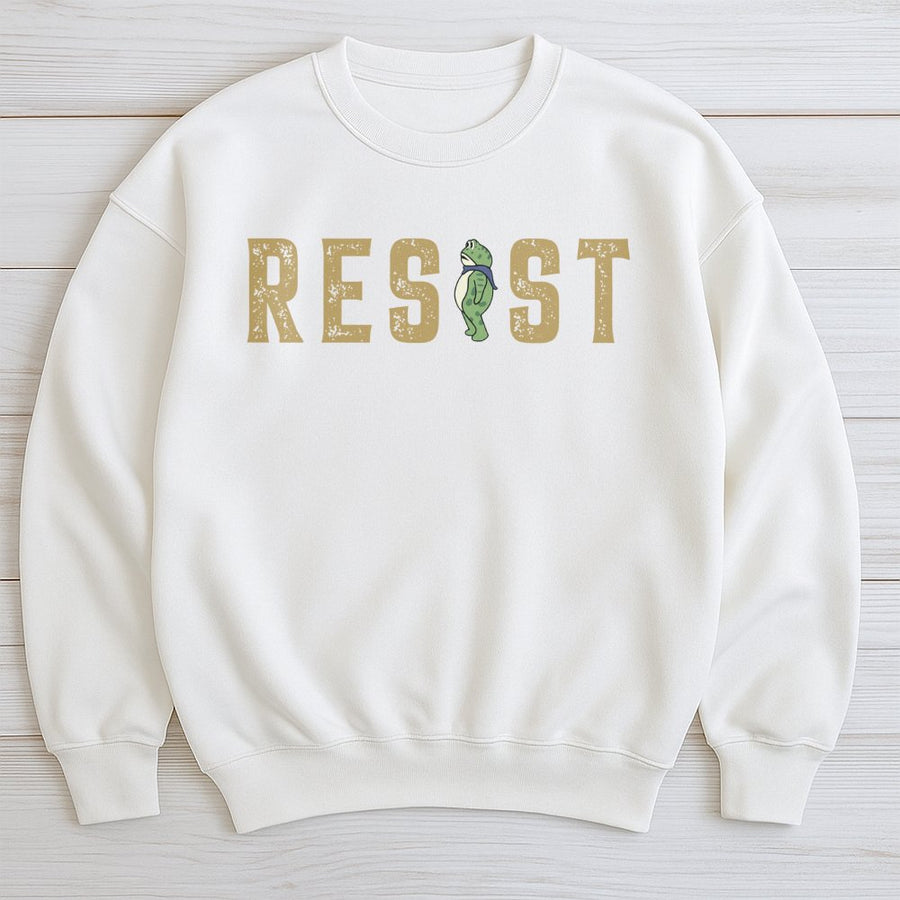 Resist Frog Sweatshirt | Portland Oregon Graphic Crewneck | Premium Cotton Blend | Funny Toad Gift for Nature Lovers and Activists