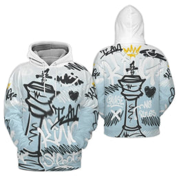 King Chess Piece 3D Hoodie | Street Art Graffiti Graphic Design | Premium Brushed Fleece Lining | Unisex Urban Style Pullover Gift