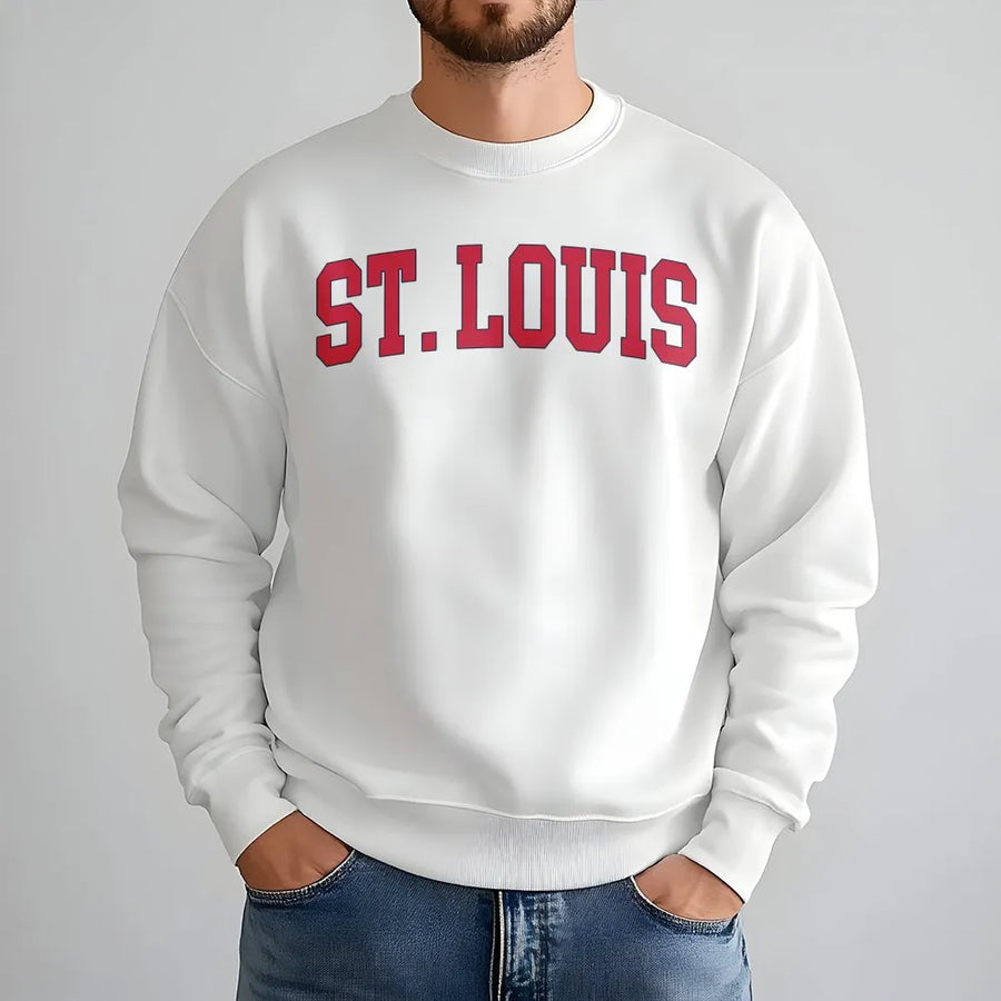 St. Louis Sweatshirt | Vintage Varsity College Sweatshirt | Premium Cotton Blend | City Pride Apparel Gift for Men & Women