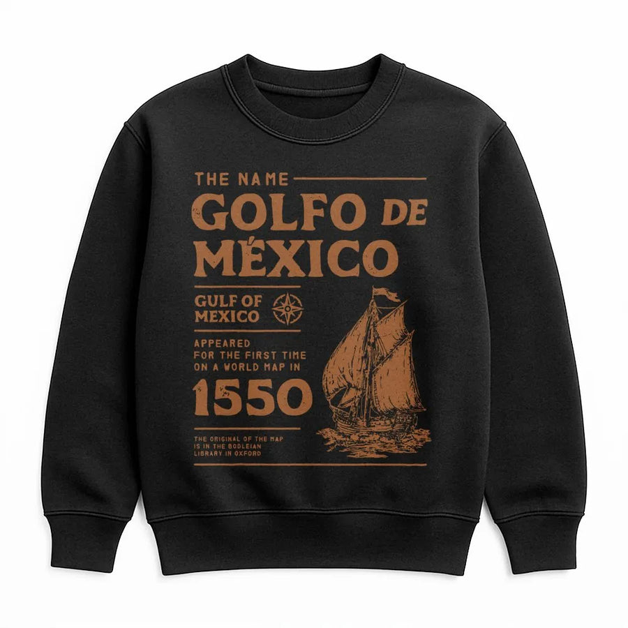 Gulf of Mexico Sweatshirt | Vintage 1550 Map Graphic Print | Premium Cotton Blend | Historical Nautical Gift for Geography Lovers and Travelers