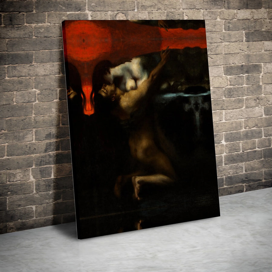 The Vampire Canvas Print by Philip Burne-Jones | Dark Gothic Victorian Wall Art | Premium 1.25-inch Thick Gallery Wrap | Moody Home Decor for Collectors