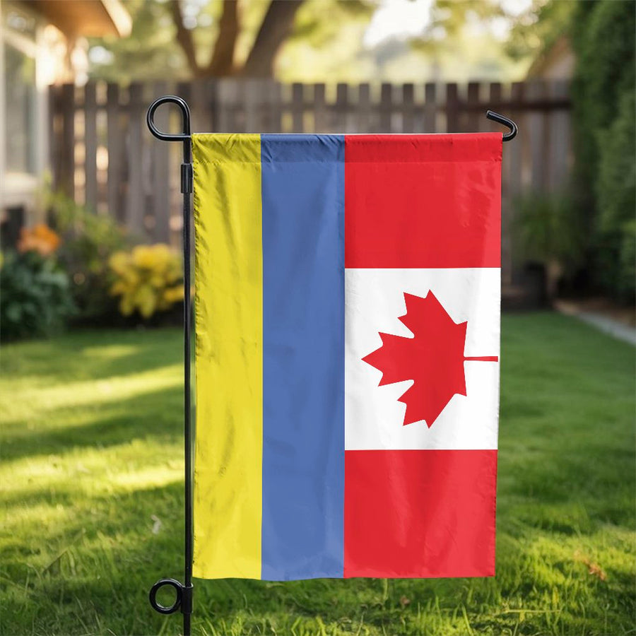 Ukraine Canada Friendship Garden Flag | Double-Sided Durable Outdoor Decor | Weather-Resistant Premium Polyester | Patriotic Gift for Home and Yard