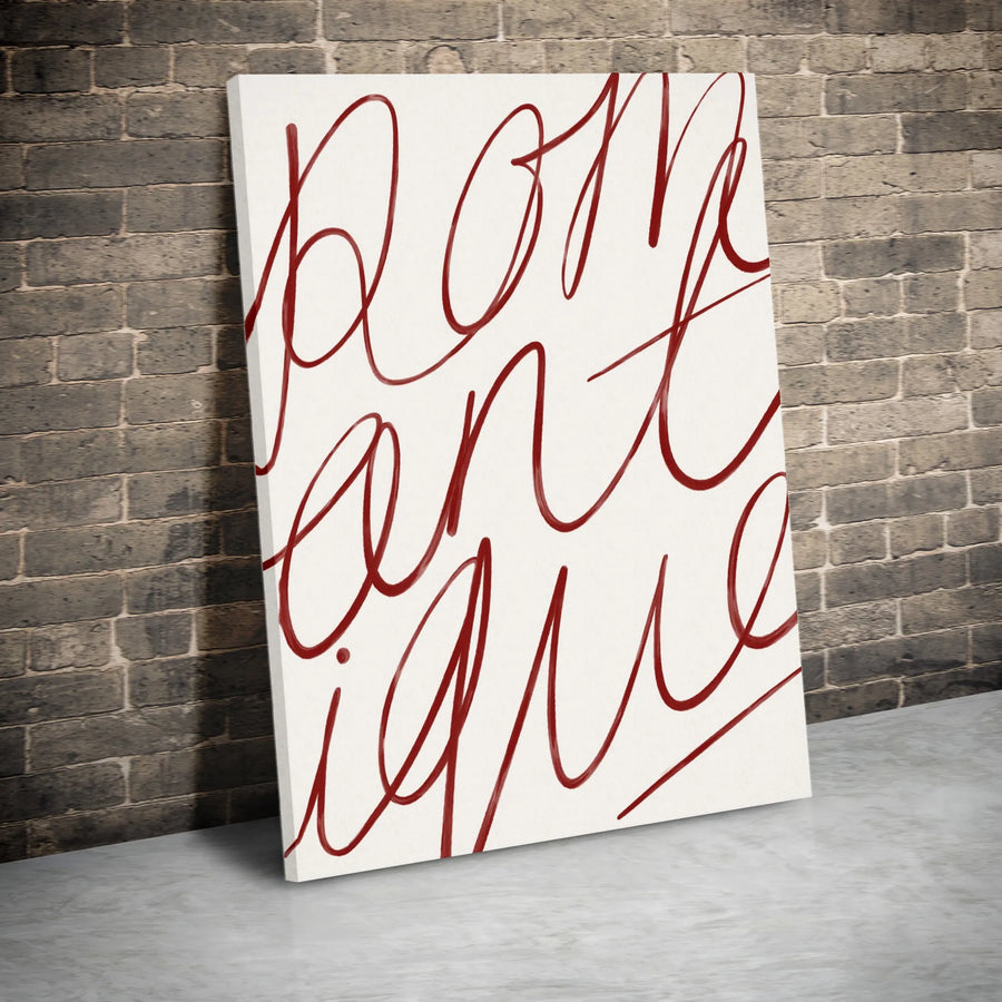 Romantique Vertical Canvas | Minimalist French Script Wall Art | Premium Gallery Wrapped Print | Romantic Home Decor Gift for Her