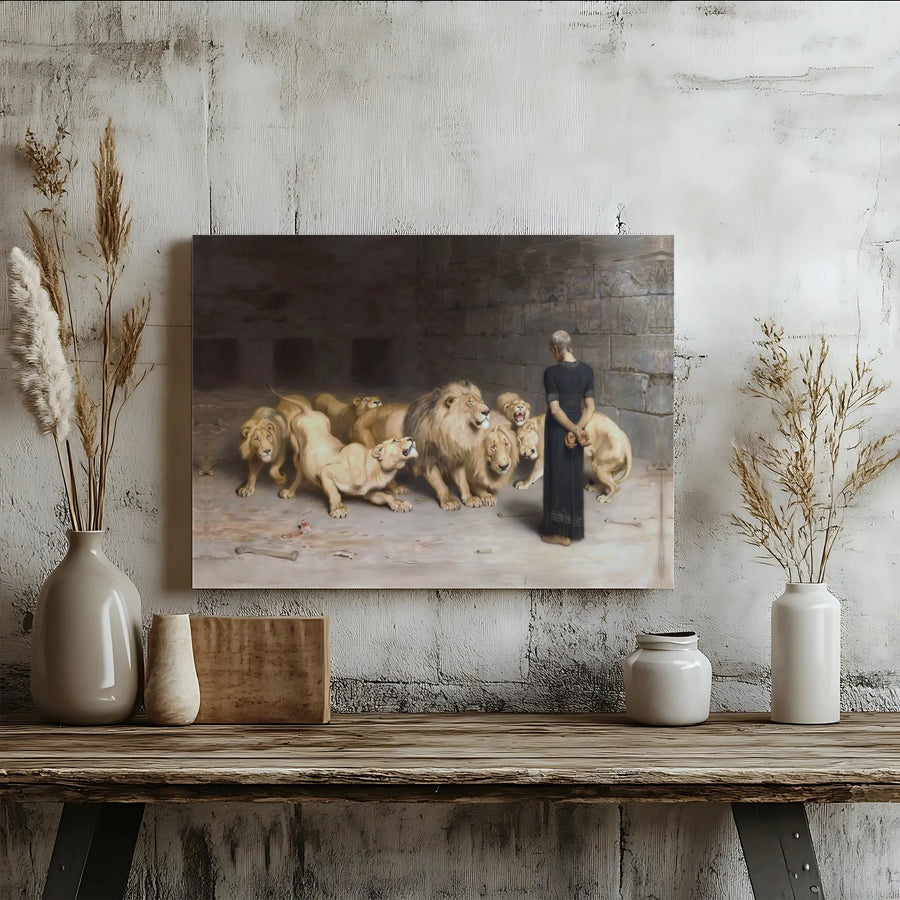 Daniel's Answer to the King Canvas Print | Briton Rivière Biblical Art | Premium Gallery-Wrapped Wall Decor | Religious Gift for Home Office