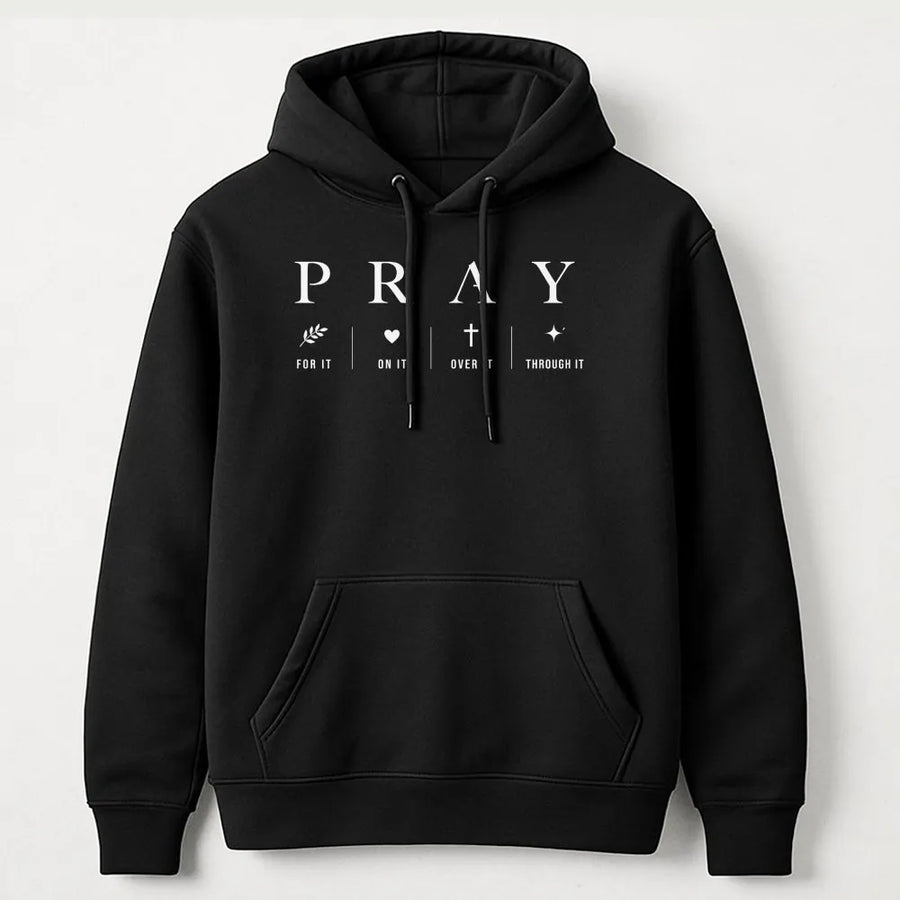 Pray On It Christian Hoodie | Inspirational Bible Verse Graphic Tee | Premium Cotton Comfort Colors | Faith Based Gift for Men & Women