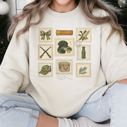Duck Hunting Sweatshirt | Retro Stamp Collection Graphic | Soft Cotton Blend | Wildlife Lover Gift For Girlfriend