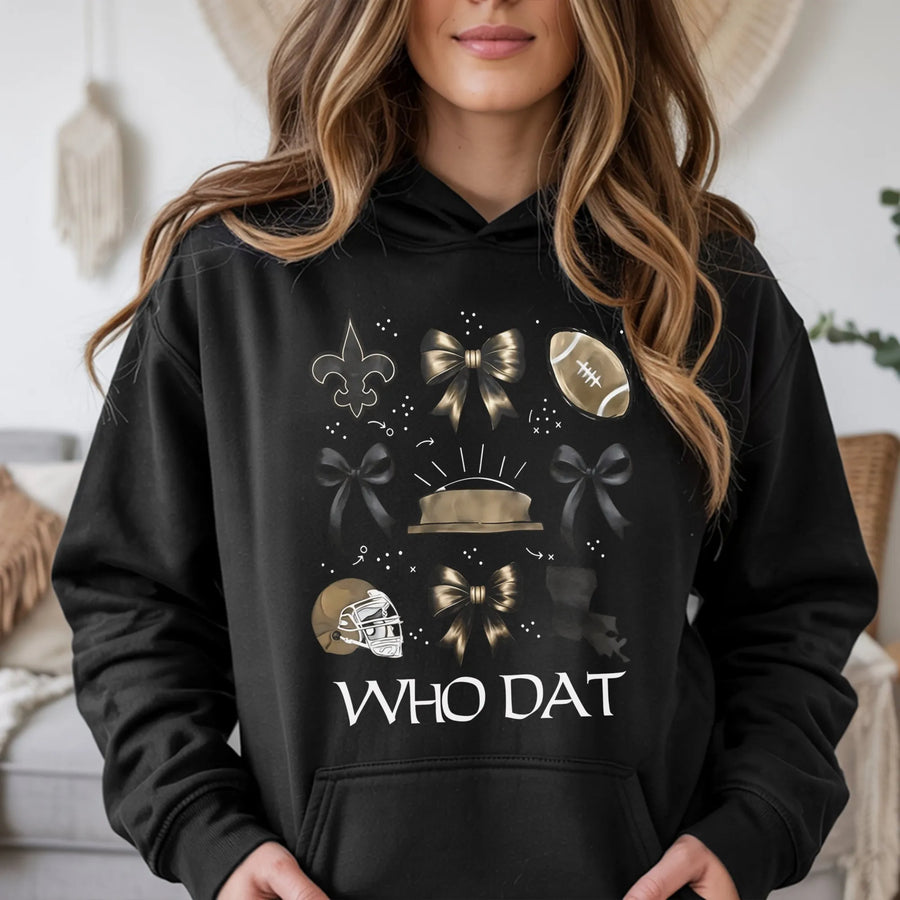 New Orleans Who Dat,Saints Football Hoodie,Game Day,Louisiana Pride Outfit,Retro Sports Apparel,Unisex