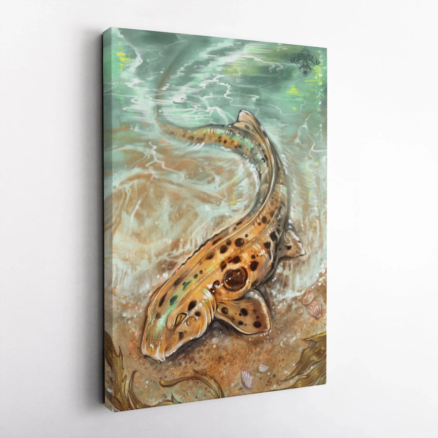 Epaulette Shark Canvas Wall Art | Marine Life Illustration | Premium Gallery Wrapped Canvas | Collector's Gift for Ocean Lover