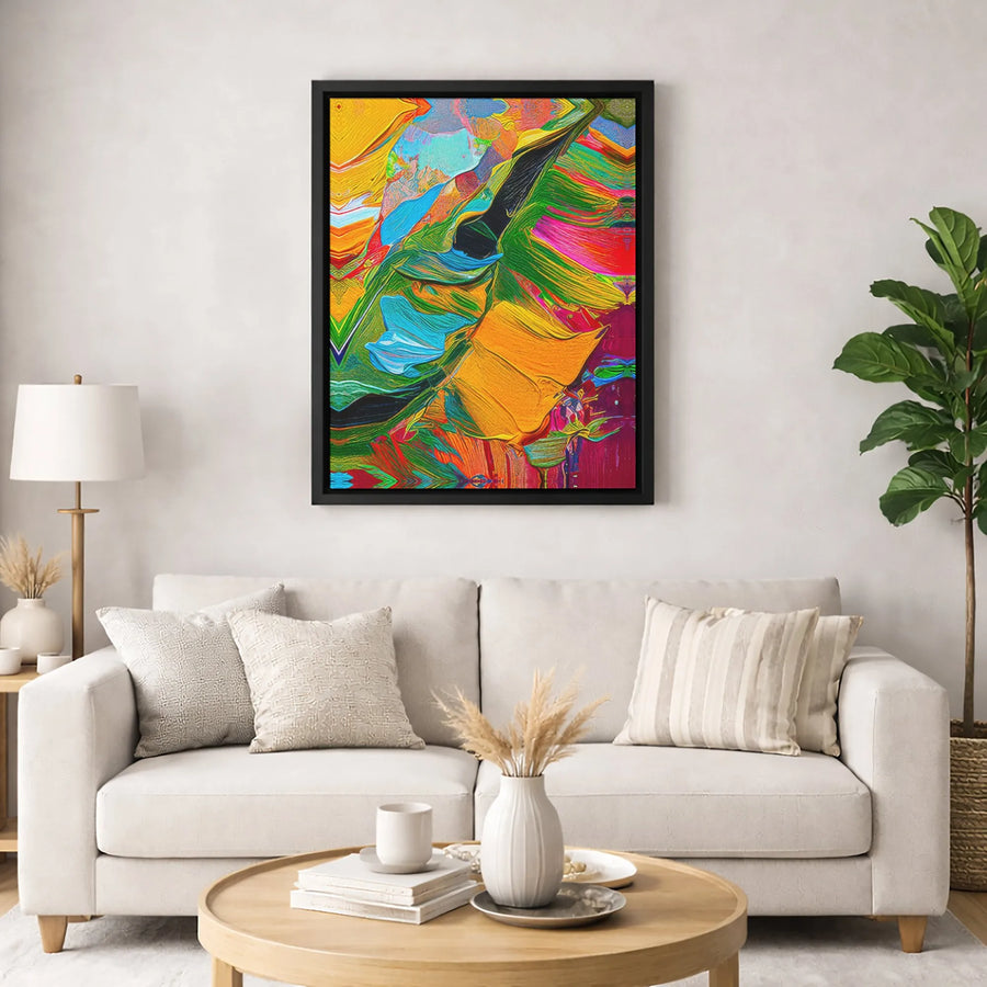 Abstract Canvas Wall Art | Vibrant Colorful Brushstrokes Print | Gallery-Wrapped 1.25" Premium Decor | Modern Living Room Home Office Gift