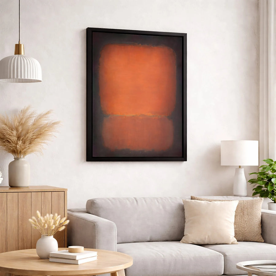 Abstract Canvas Wall Art | Orange and Red Color Field Painting | Premium Gallery-Wrapped Print | Modern Minimalist Home Office Decor