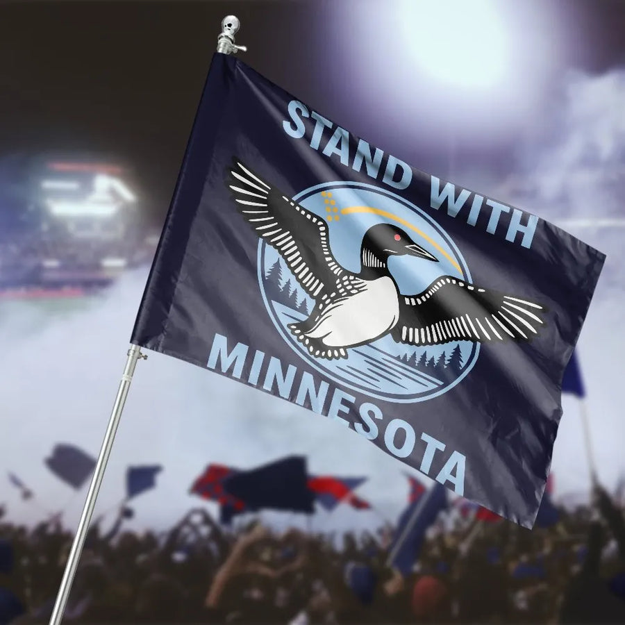 Stand With Minnesota House Flag | Official State Bird Loon Design | Double-Sided Premium Polyester | Patriotic Yard & Porch Decor Gift