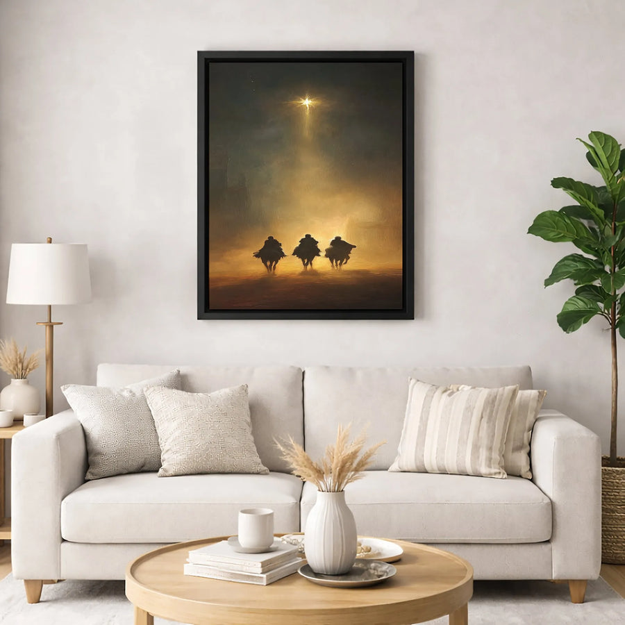 Three Wise Men Nativity Canvas Print | Star of Bethlehem Wall Art | Gallery Quality 1.25 Inch Thick Canvas | Religious Christmas Home Decor Gift