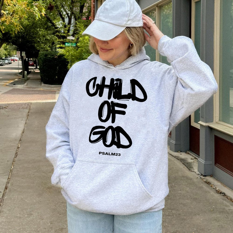 Child Of God Hoodie | Psalm 23 Christian Graphic Sweatshirt | Premium Cotton Blend | Inspirational Faith Gift For Men And Women