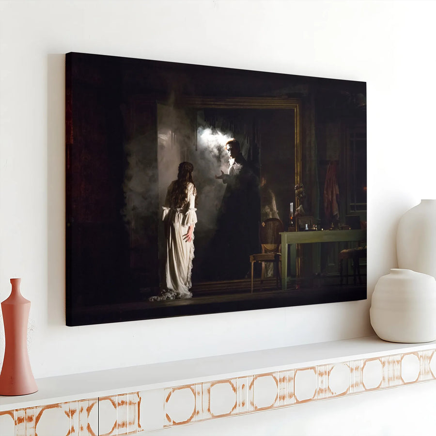 Gothic Victorian Mirror Canvas | Moody Romantic Couple Art | Premium 1.25 Inch Gallery Wrap | Elegant Dark Academia Home Decor Gift