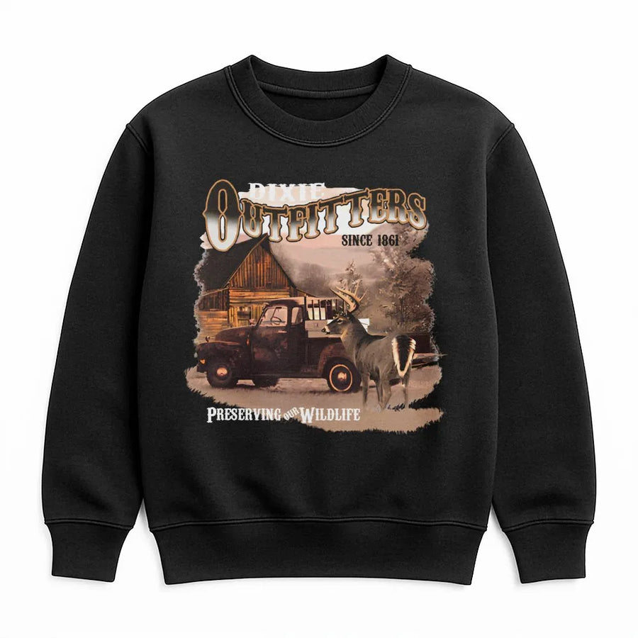 Vintage Deer Hunting Sweatshirt | Retro Rustic Cabin Wildlife Graphic | Premium Cotton Blend Crewneck | Outdoorsman Nature Lover Gift