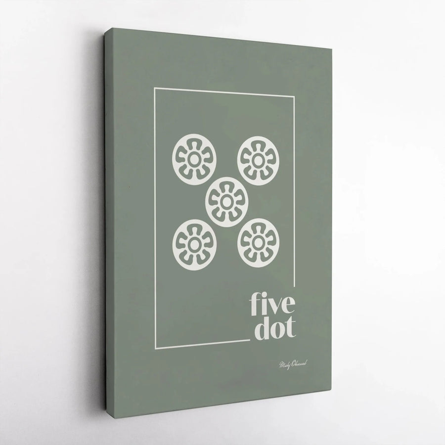 Abstract Five Dot Canvas Wall Art | Modern Geometric Symbols Print | Premium Gallery Wrapped Canvas | Contemporary Home Decor Gift