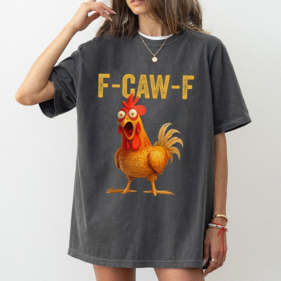 F-Caw-F Chicken T-Shirt | Funny Rooster Meme Graphic | 100% Soft Cotton Premium Tee | Quirky Farm Animal Humor Gift for Men and Women