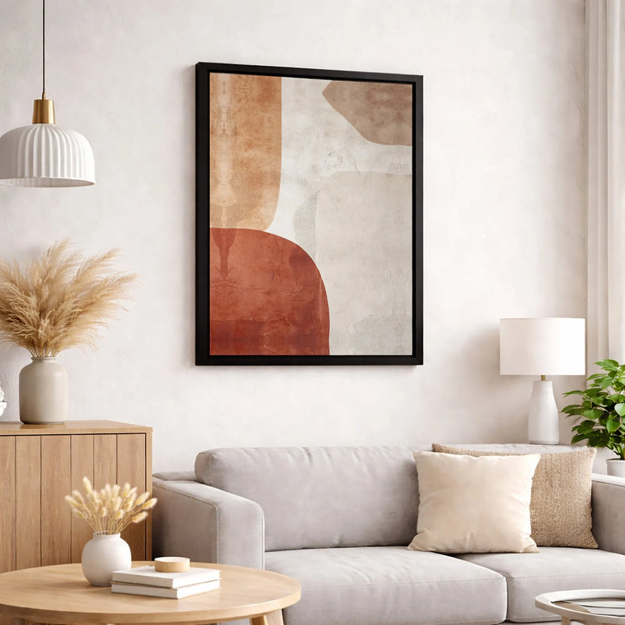 Abstract Earth Tone Canvas Wall Art | Minimalist Plaster Texture Print | Premium Gallery-Wrapped Decor | Modern Neutral Home Office Wall Decor