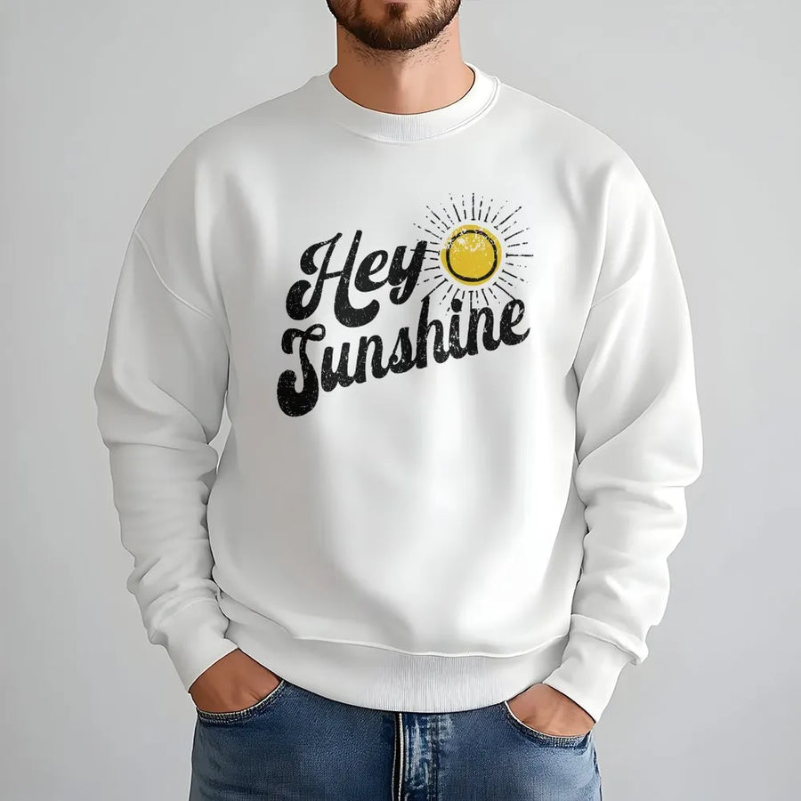 Retro Be Kind Sweatshirt | Hey Sunshine 70s Style Graphic | Premium Comfort Colors® Tee | Oversized Boho Positivity Gift for Her