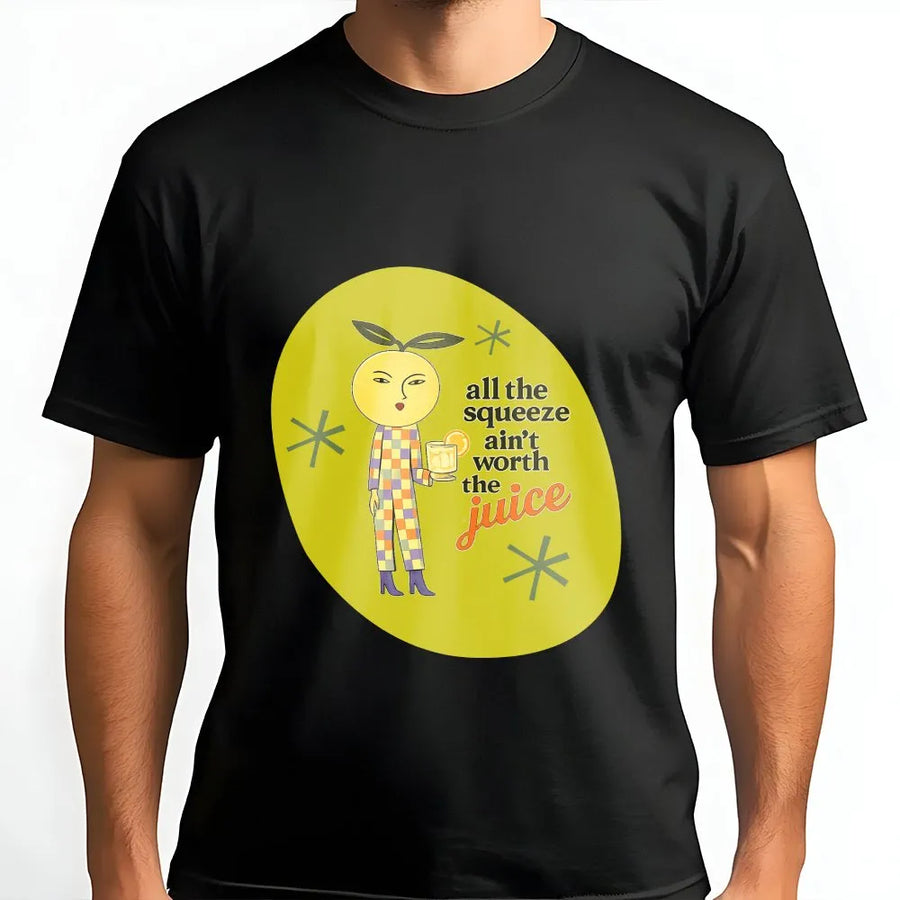 Lemon Character T-Shirt | Funny Retro Sarcastic Quote Graphic | Premium 100% Cotton Tee | Gift for Foodies & Humor Lovers