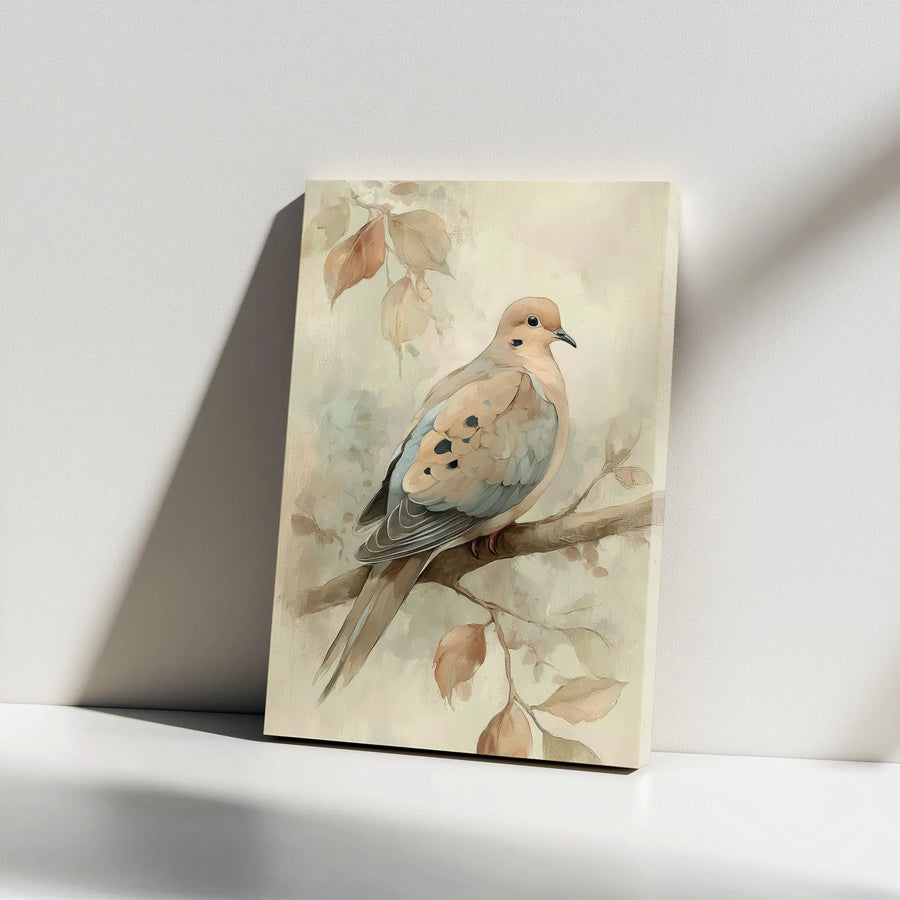 Mourning Dove Wall Art | Watercolor Bird Painting Canvas | Premium Gallery Wrap Print | Nature Inspired Home Decor Gift for Bird Lovers