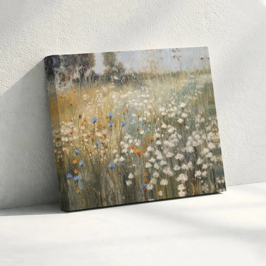 Impressionist Wildflower Meadow Canvas | Floral Landscape Wall Art | Gallery Quality 1.25" Profile | Home Decor Gift