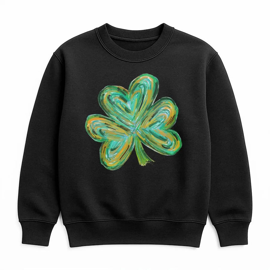 St Patrick's Day Sweatshirt | Watercolor Shamrock Clover Design | Premium Cotton Blend | Unisex Irish Gift for Him and Her