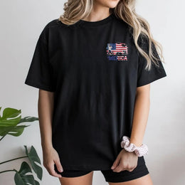 Patriotic Military T-Shirt | American Flag USA Graphic | Premium Unisex Crewneck | Gift for Veteran or Patriot Supporter