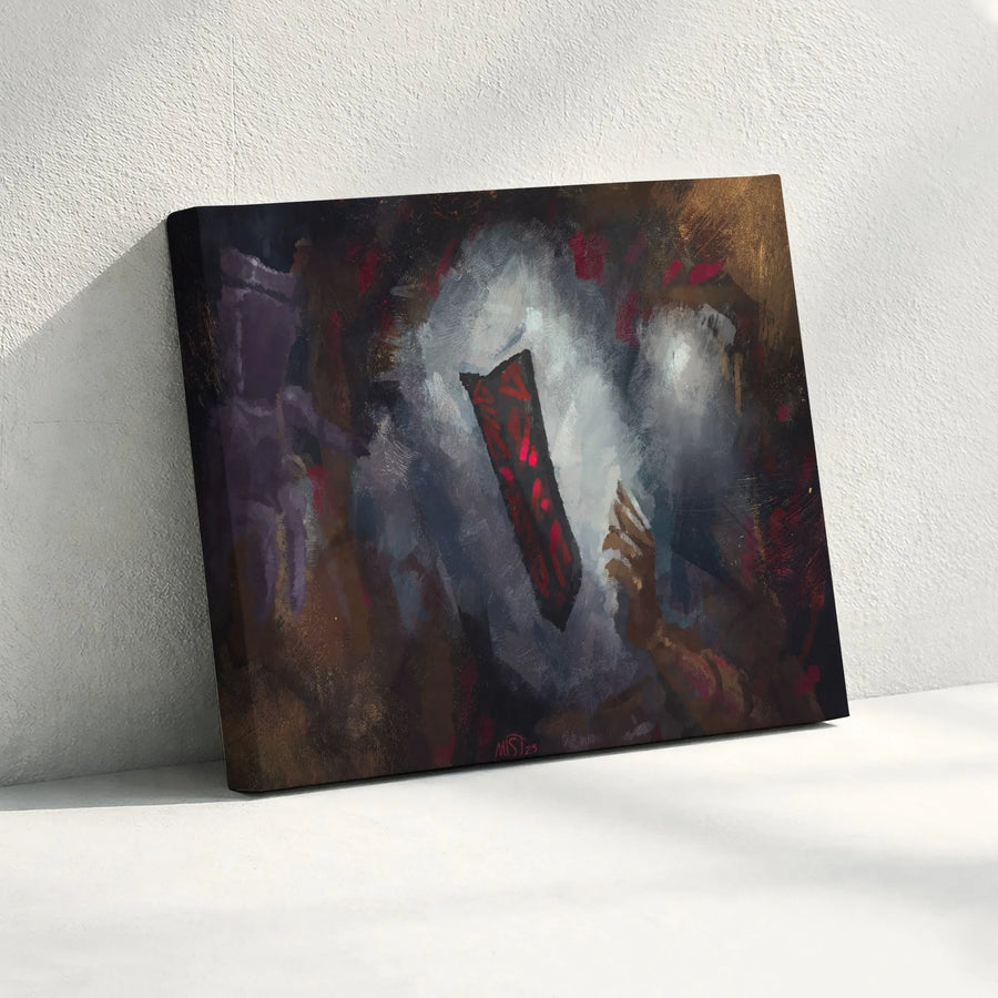 Abstract Monolith Canvas Print | Mystical Floating Relic Painting | Premium Thick Gallery Canvas | Collector's Gift for Sci-Fi & Fantasy Fans