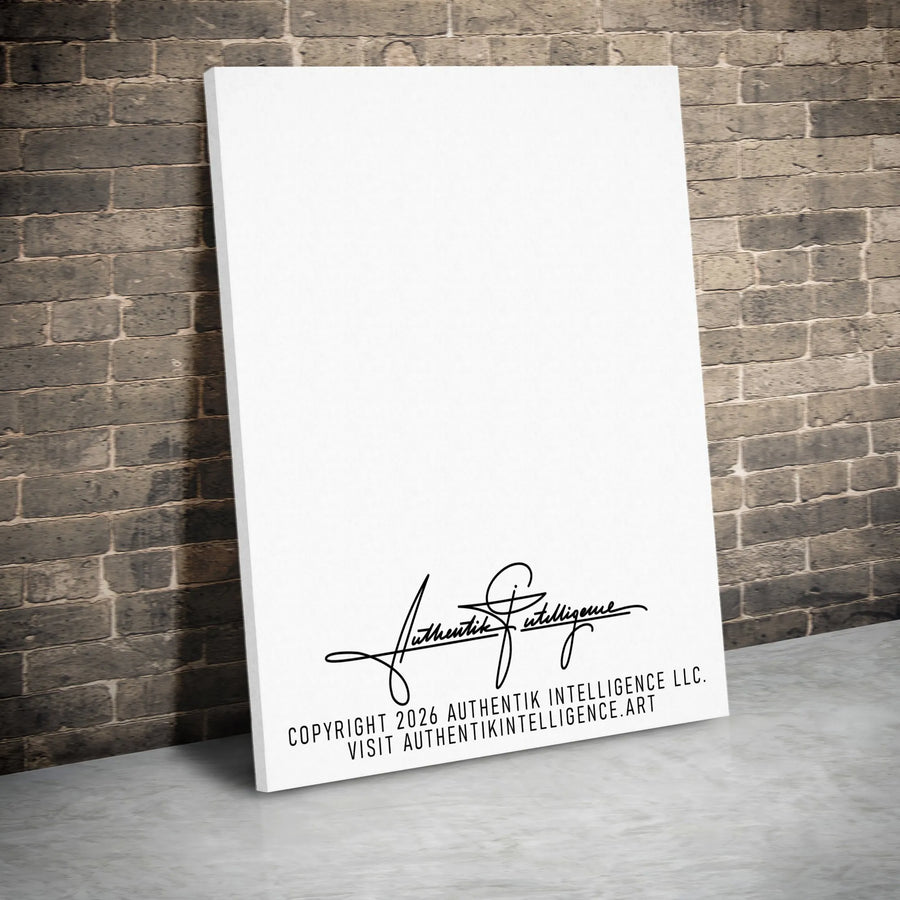 Minimalist Signature Canvas Wall Art | Authentik Intelligence Artist Print | Premium 1.25" Thick Gallery Wrap | Modern Home & Office Decor Collector's Gift