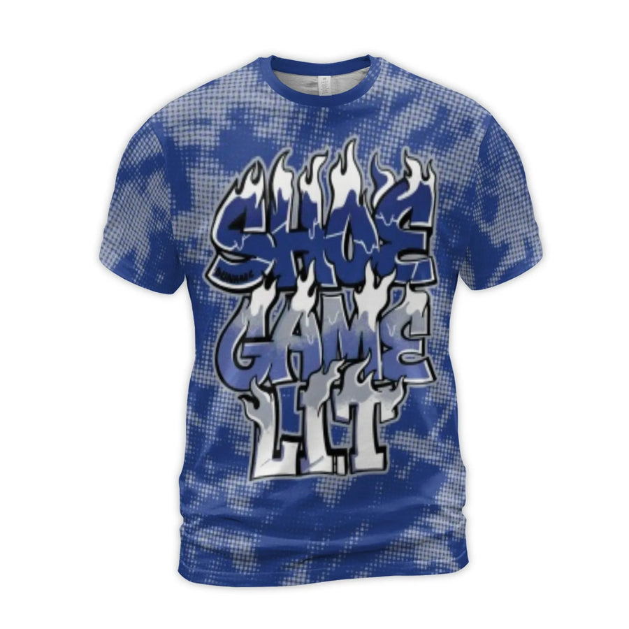 Shoe Game Lit T-Shirt | Graffiti Flame Graphic Tee | Premium Polyester Spandex Blend | Streetwear Gift for Sneakerheads