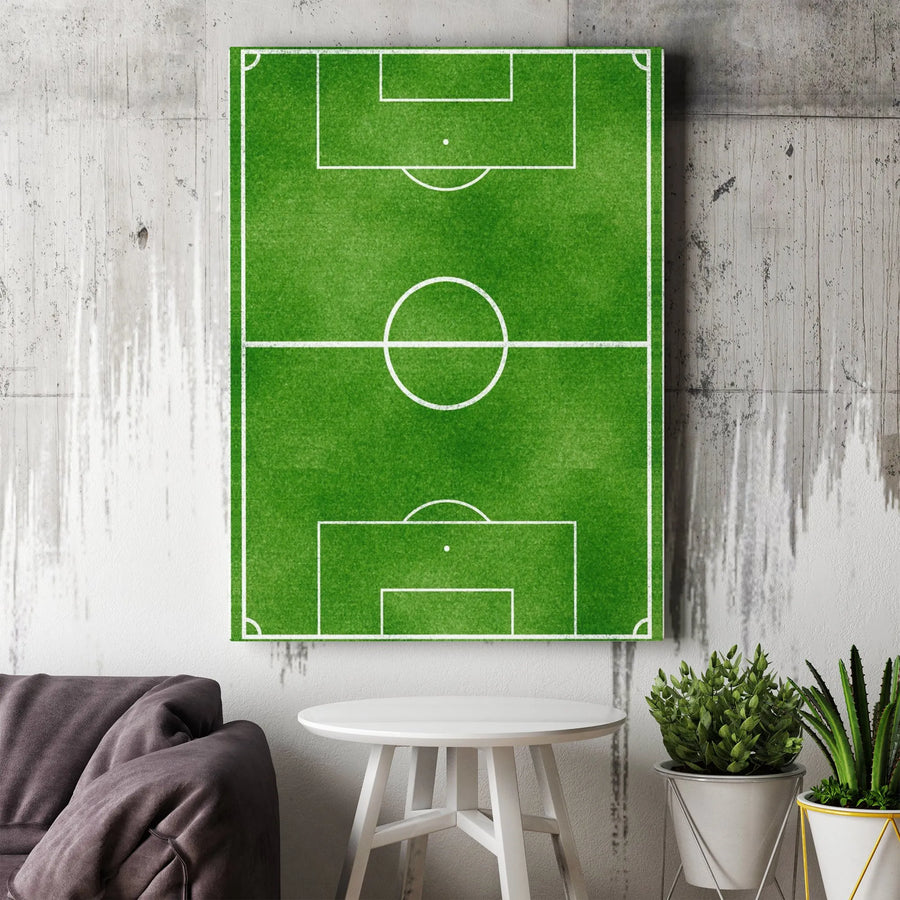 Soccer Field Canvas Wall Art | Minimalist Pitch Sports Decor | 1.25" Gallery Wrap Premium Print | Perfect Gift for Soccer Fans & Coaches