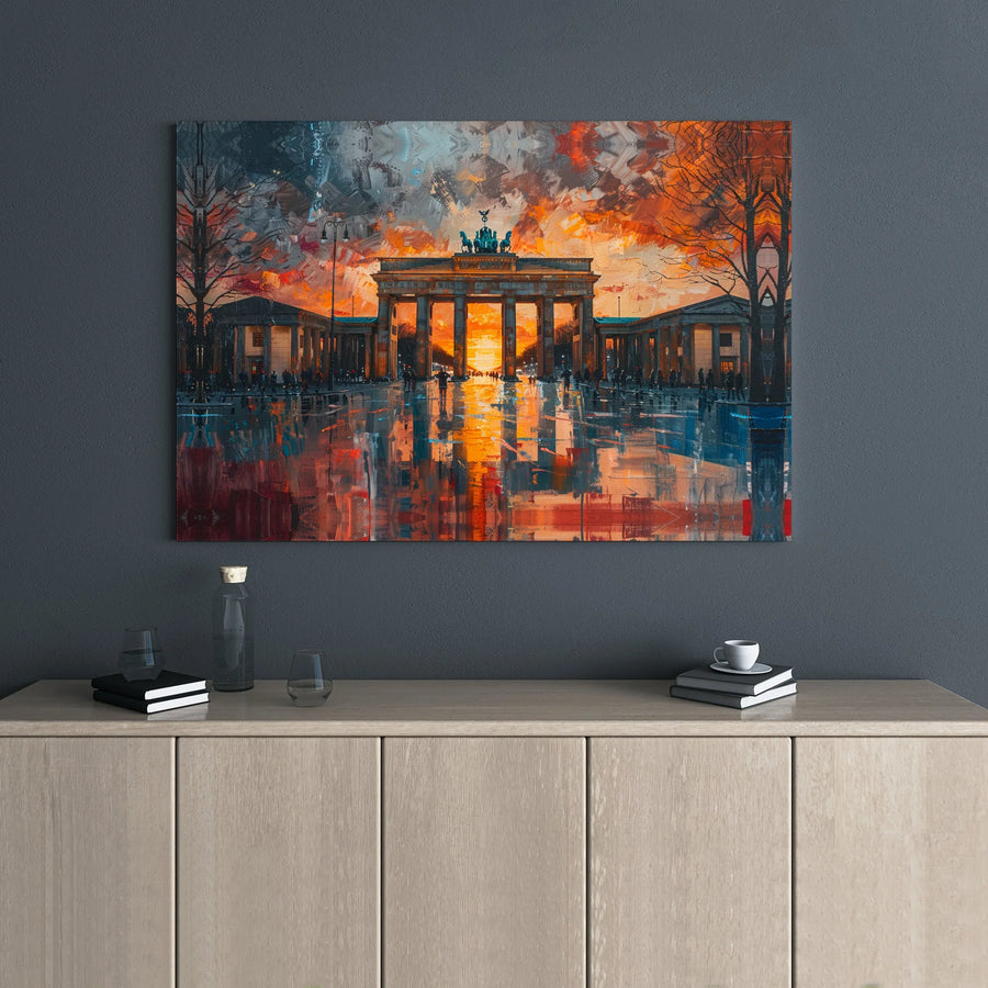 Brandenburg Gate Canvas Print | Abstract Impressionist Berlin Sunset Art | Premium Gallery Wrap Wall Decor | Travel Gift for Germany Enthusiasts