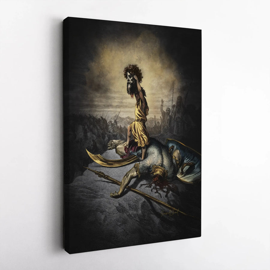 David and Goliath Canvas Print | Gustave Doré Biblical Wall Art | 1.25-Inch Premium Gallery Wrap | Religious Home Office Gift