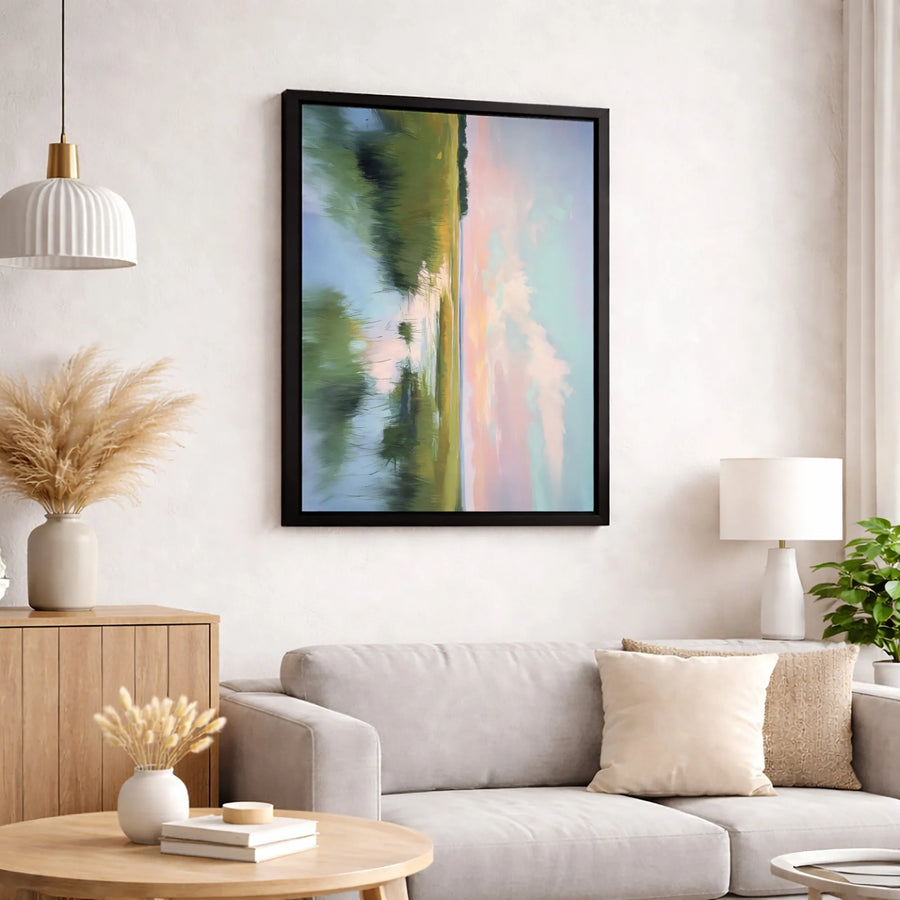 Marsh Landscape Canvas Wall Art | Impressionist Sunset Reflection Print | Premium 1.25-Inch Gallery Wrap | Coastal Home Decor Gift