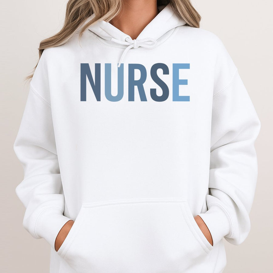 Nurse Hoodie | Minimalist Typography Graphic | Premium Cotton Blend | Gift for Nursing Student, RN, LPN, Medical Professional