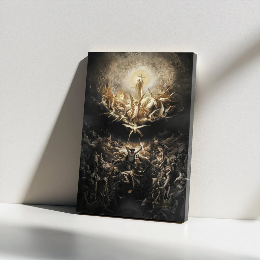 The Fall of the Rebel Angels Canvas Art | Gustave Doré Religious Masterpiece | Premium Gallery Wrap Print | Spiritual Home & Office Wall Decor
