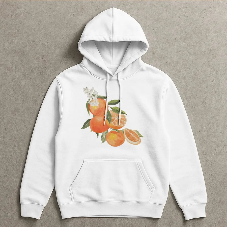 Vintage Orange Hoodie | Aesthetic Botanical Fruit Graphic | Premium Soft Sweatshirt | Cottagecore Foodie Gift for Her