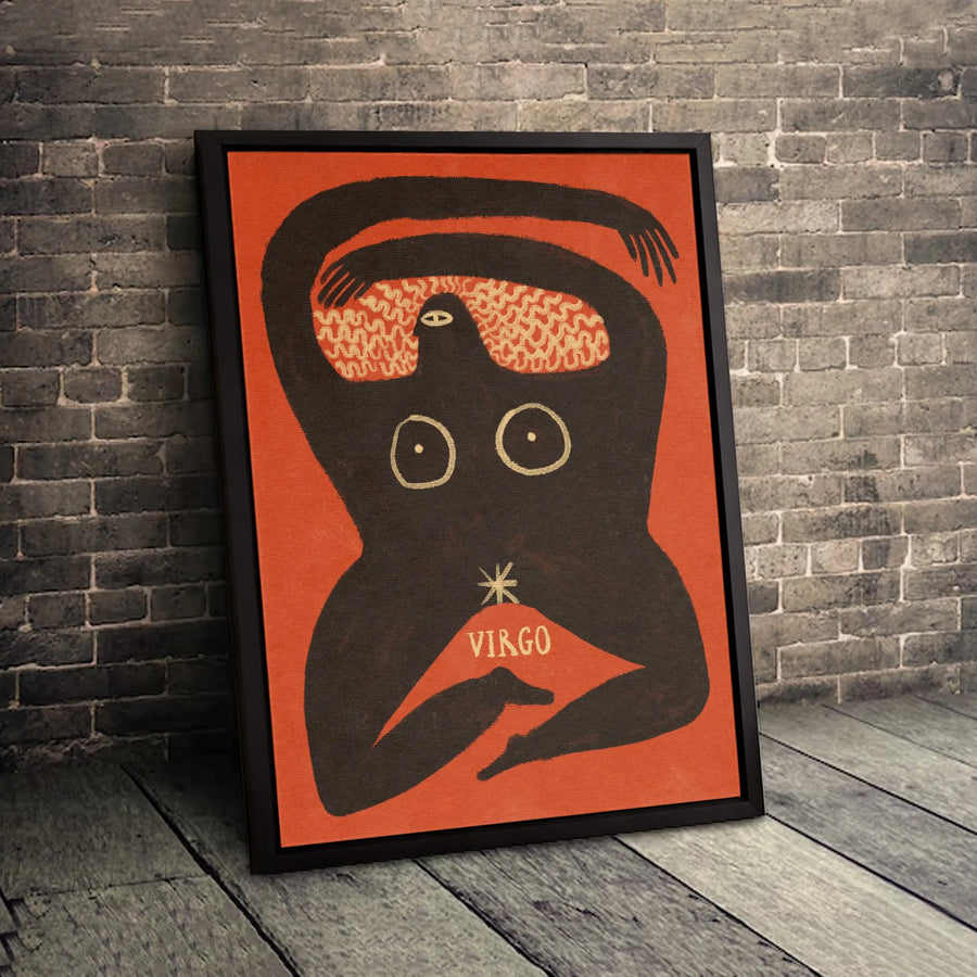 Virgo Zodiac Wall Art | Abstract Female Figure Minimalist Print | Gallery Quality 1.25" Canvas | Spiritual Astrology Birthday Gift