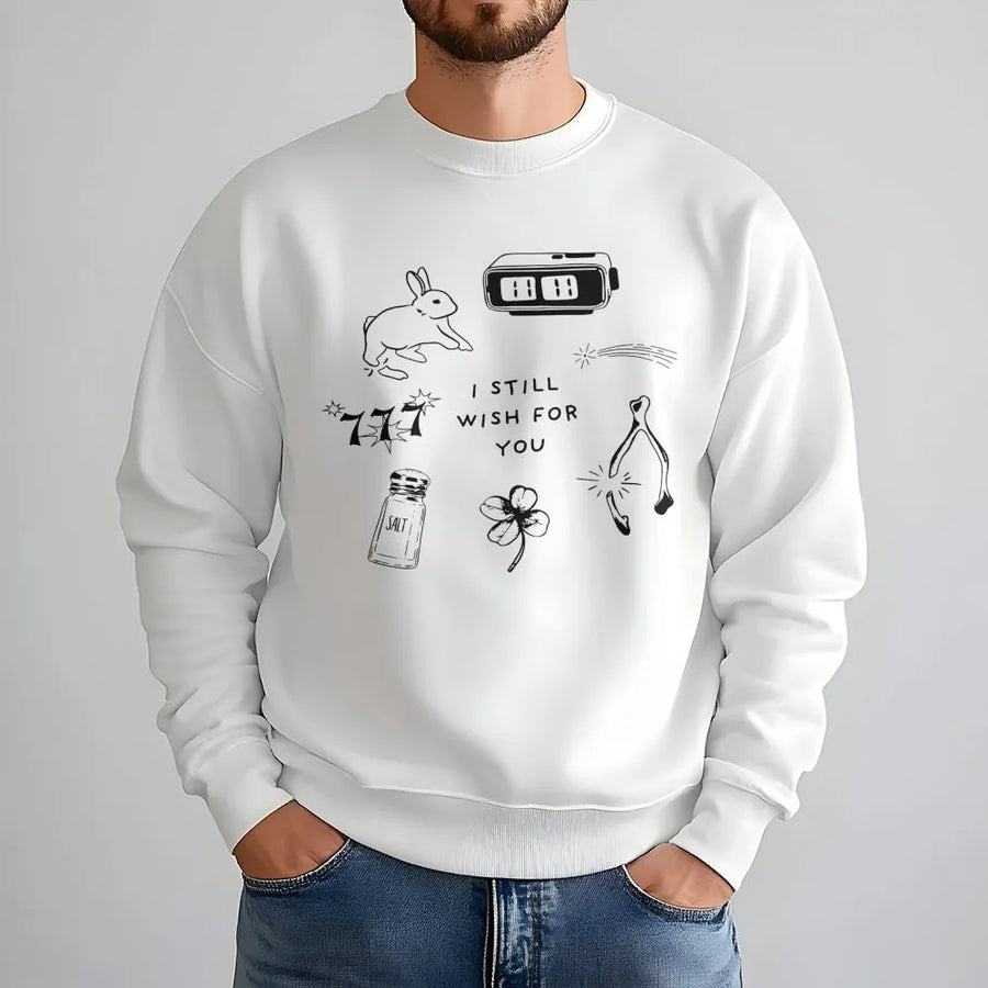 I Still Wish For You Sweatshirt | Lucky Charms & 11:11 Graphic Print | Premium Cotton Blend | Aesthetic Trendy Gift For Her