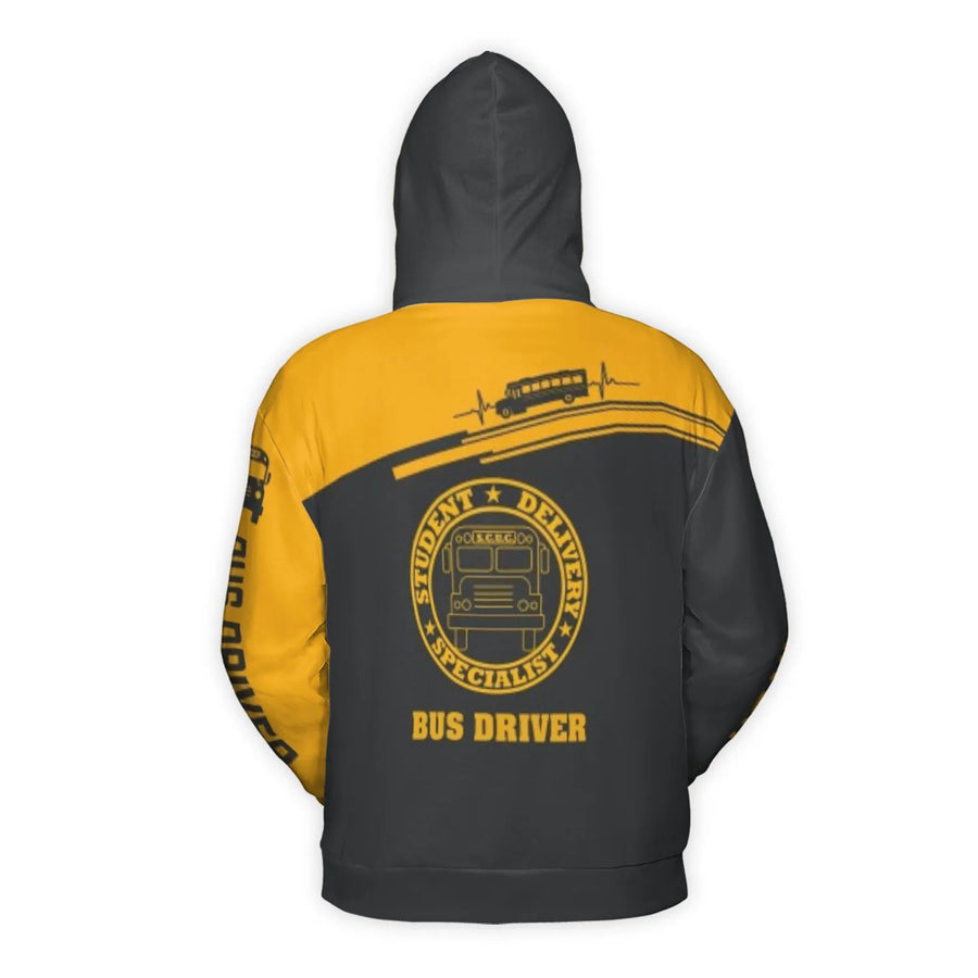 School Bus Driver Hoodie | Student Delivery Specialist 3D Print | Premium Polyester Fleece | Gift for Bus Driver Appreciation