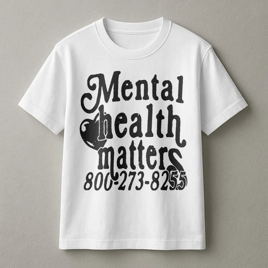 Mental Health Matters T-Shirt | Retro Font Awareness Graphic | Premium Cotton Blend | Unisex Inspirational Gift for Men & Women