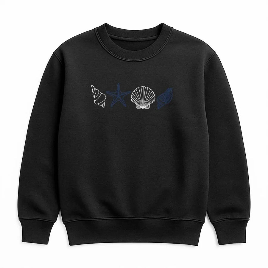 Seashell Sweatshirt | Minimalist Beach Shell Graphic | Cozy Cotton Blend Pullover | Gift for Ocean Lover