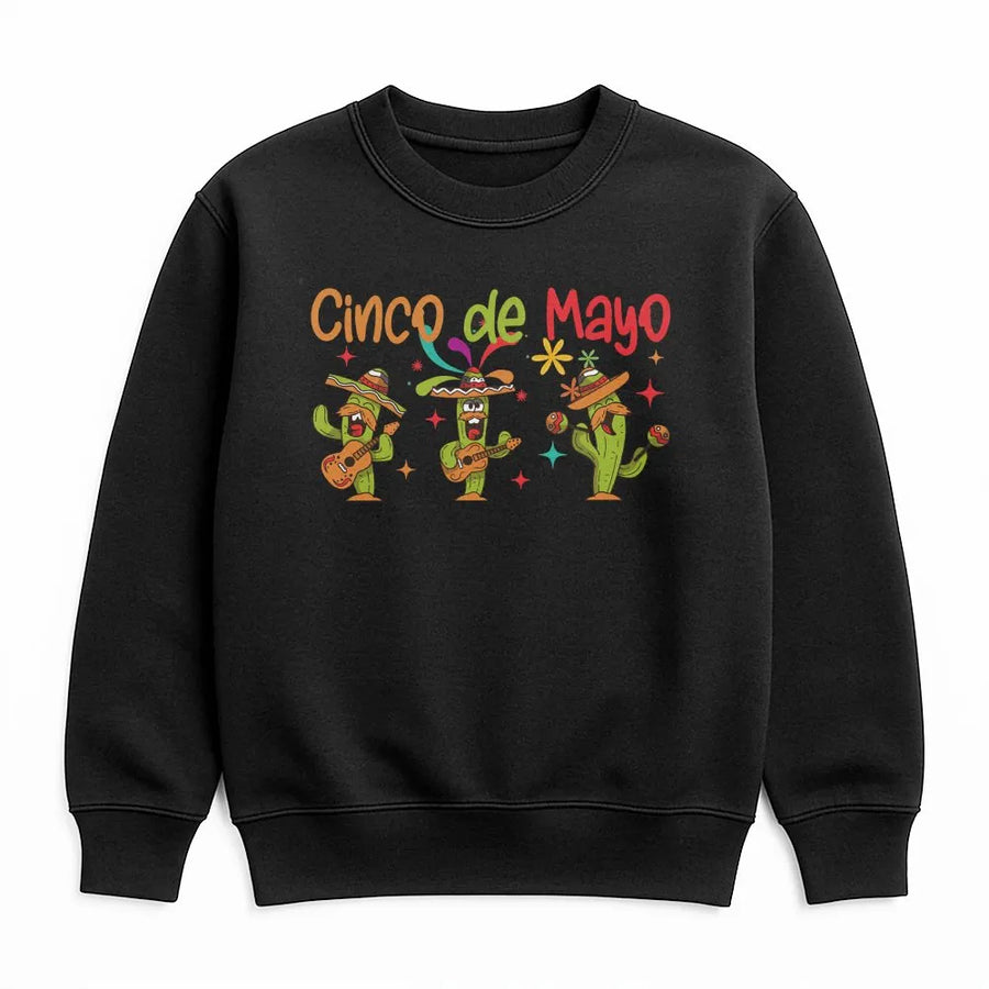 Cinco De Mayo Sweatshirt | Funny Dancing Cactus Crewneck | Cozy Cotton Blend | Mexican Fiesta Party Gift for Men & Women