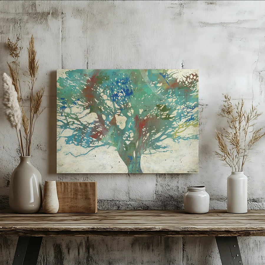 Abstract Tree Canvas Wall Art | Modern Colorful Paint Splatter Artwork | Premium Thick Gallery Wrap | Living Room & Office Decor Gift