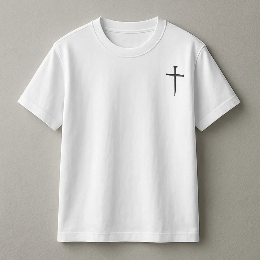 Nail Cross Christian T-Shirt | Minimalist Faith Graphic Tee | Premium Cotton | Religious Gift for Men & Women