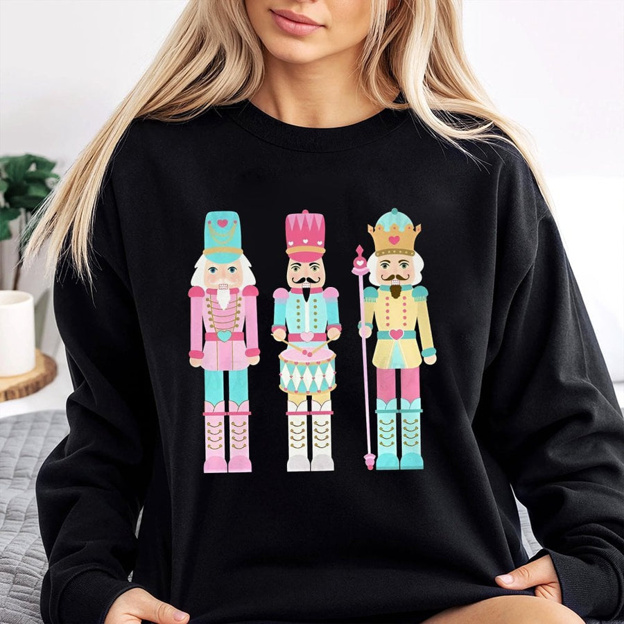 Nutcracker Christmas Sweatshirt | Pastel Vintage Toy Design | Premium Cotton Blend | Holiday Gift For Ballet Lovers And Women